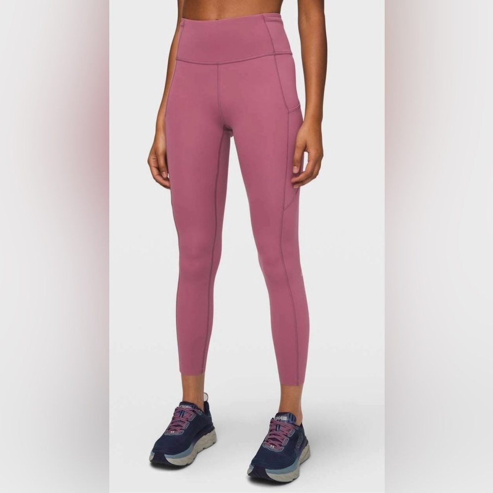 Lululemon Fast & Free High Rise Tights Leggings Rose Mauve Size 4